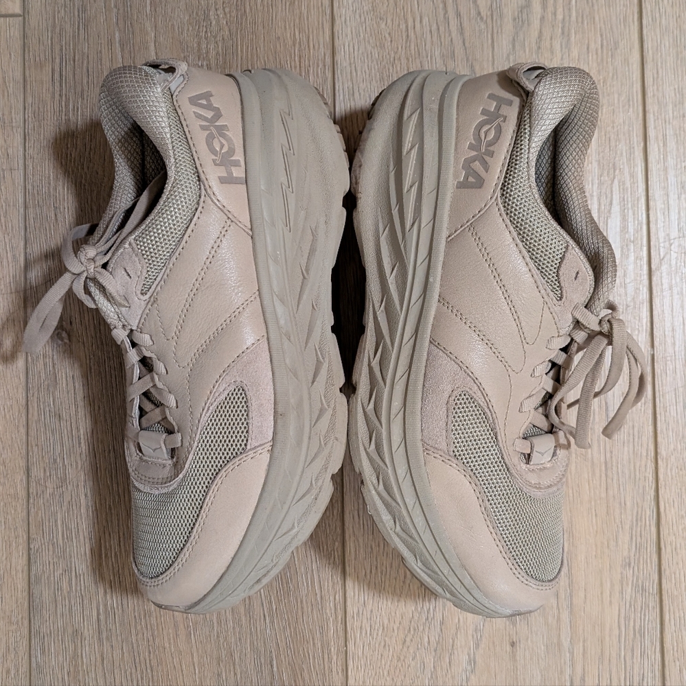 Hoka Bondi Leather Mesh Dune Oxford Tan 8